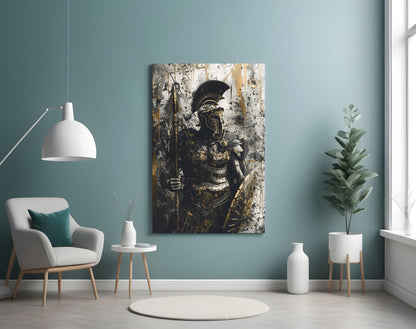 Stoic Roman Gladiator Glass Wall Art
