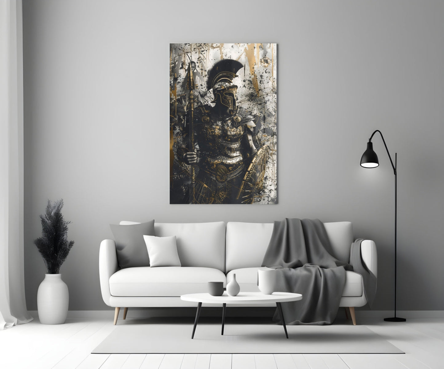 Stoic Roman Gladiator Glass Wall Art