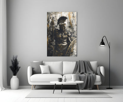 Stoic Roman Gladiator Glass Wall Art