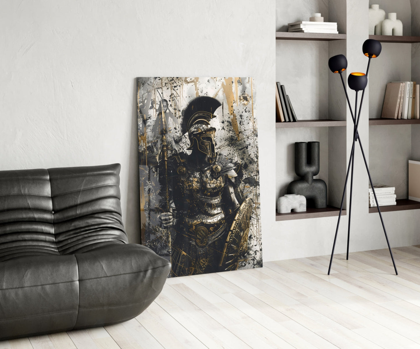 Stoic Roman Gladiator Glass Wall Art