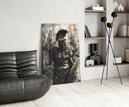 Stoic Roman Gladiator Glass Wall Art