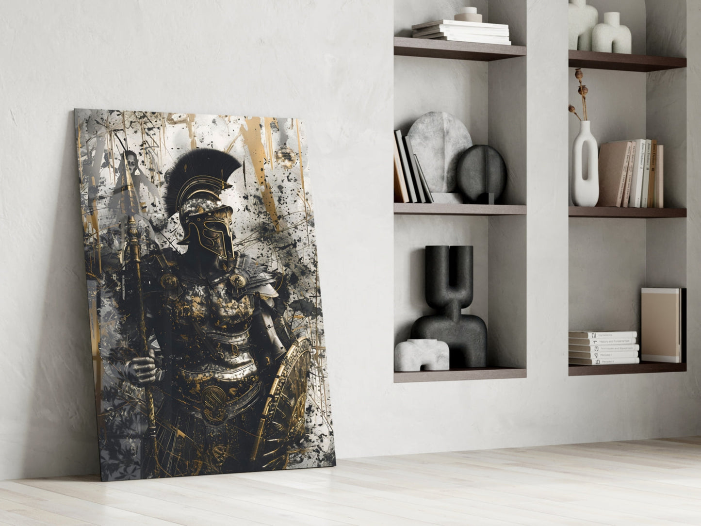 Stoic Roman Gladiator Glass Wall Art