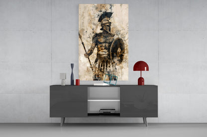 Amber Cream Gladiator Glass Wall Art