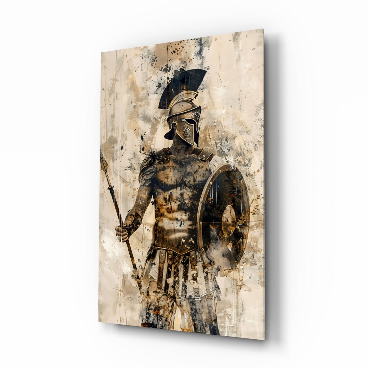 Amber Cream Gladiator Glass Wall Art