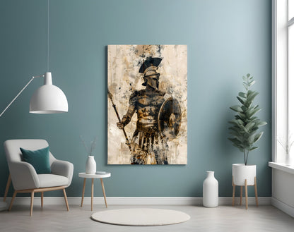 Amber Cream Gladiator Glass Wall Art