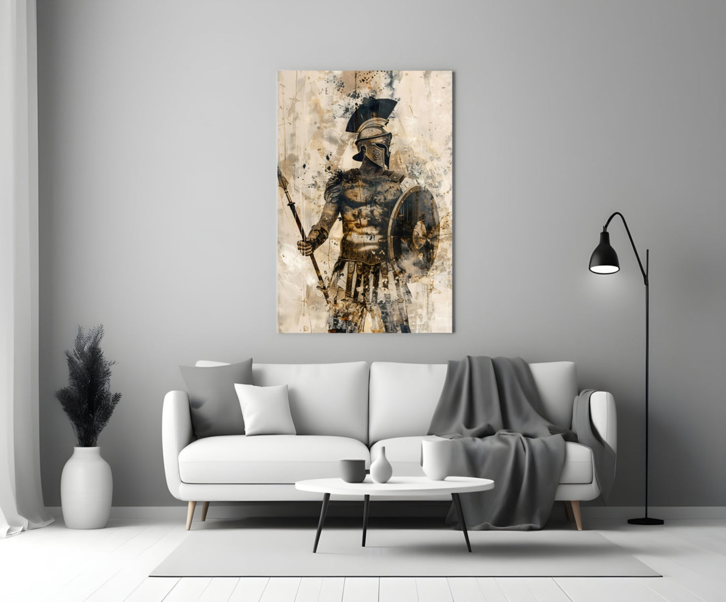 Amber Cream Gladiator Glass Wall Art