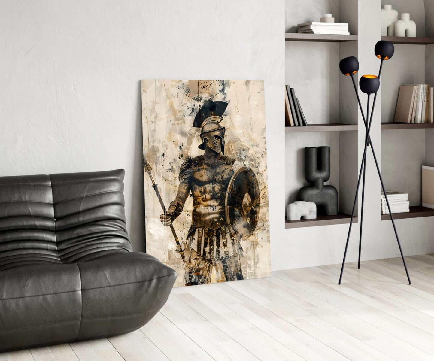 Amber Cream Gladiator Glass Wall Art