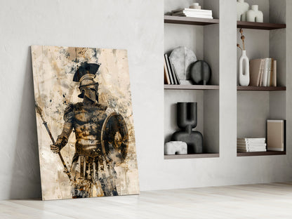 Amber Cream Gladiator Glass Wall Art