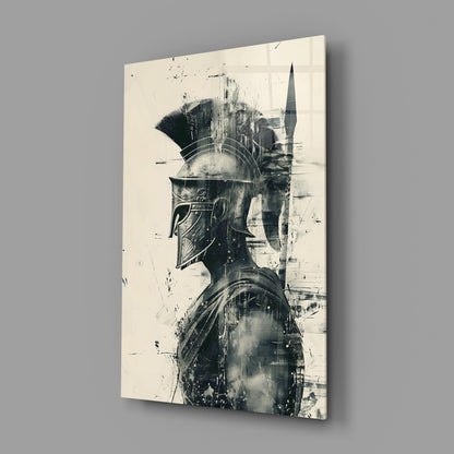 Ink Wash Gladiator Glass Wall Art