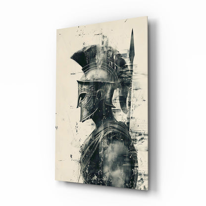 Ink Wash Gladiator Glass Wall Art