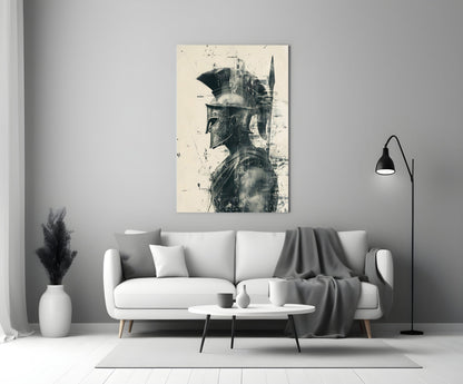 Ink Wash Gladiator Glass Wall Art