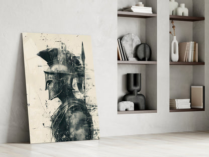 Ink Wash Gladiator Glass Wall Art