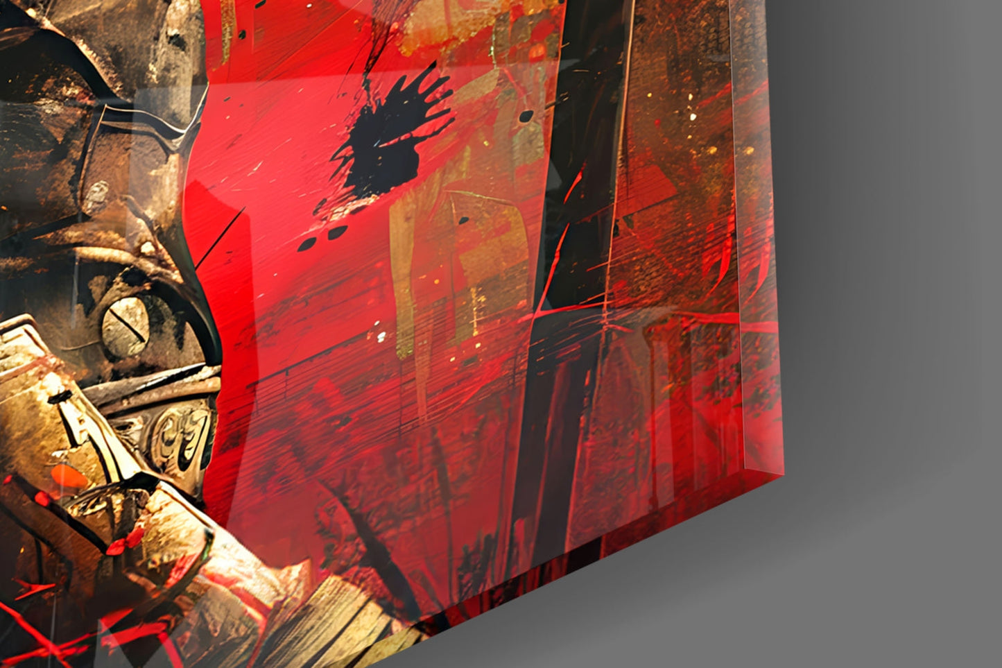 Scarlet Gold Gladiator Glass Wall Art