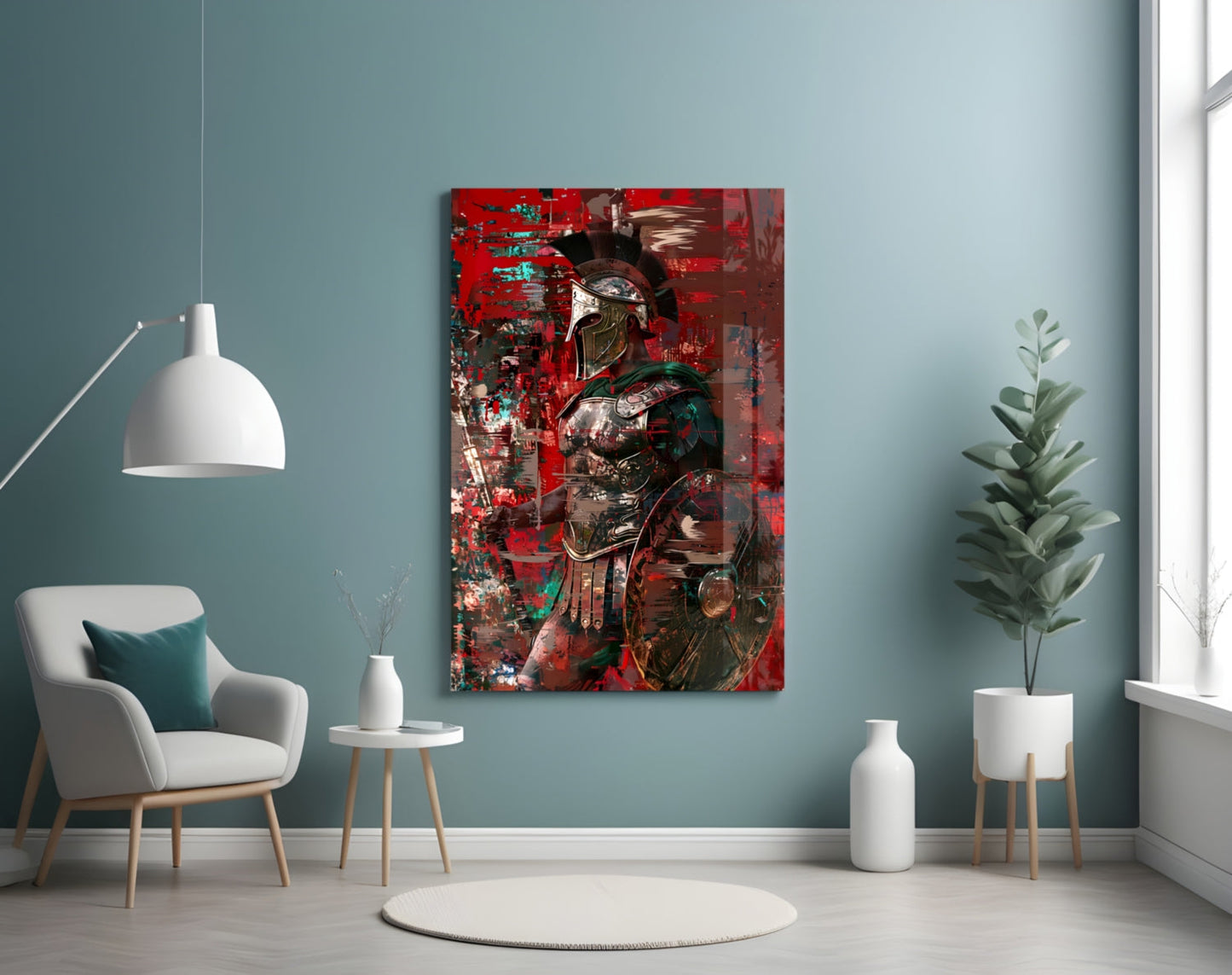 Grunge Gladiator Glass Wall Art