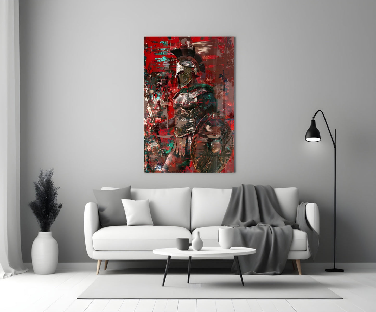 Grunge Gladiator Glass Wall Art
