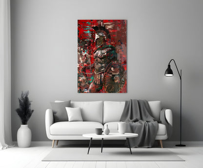 Grunge Gladiator Glass Wall Art