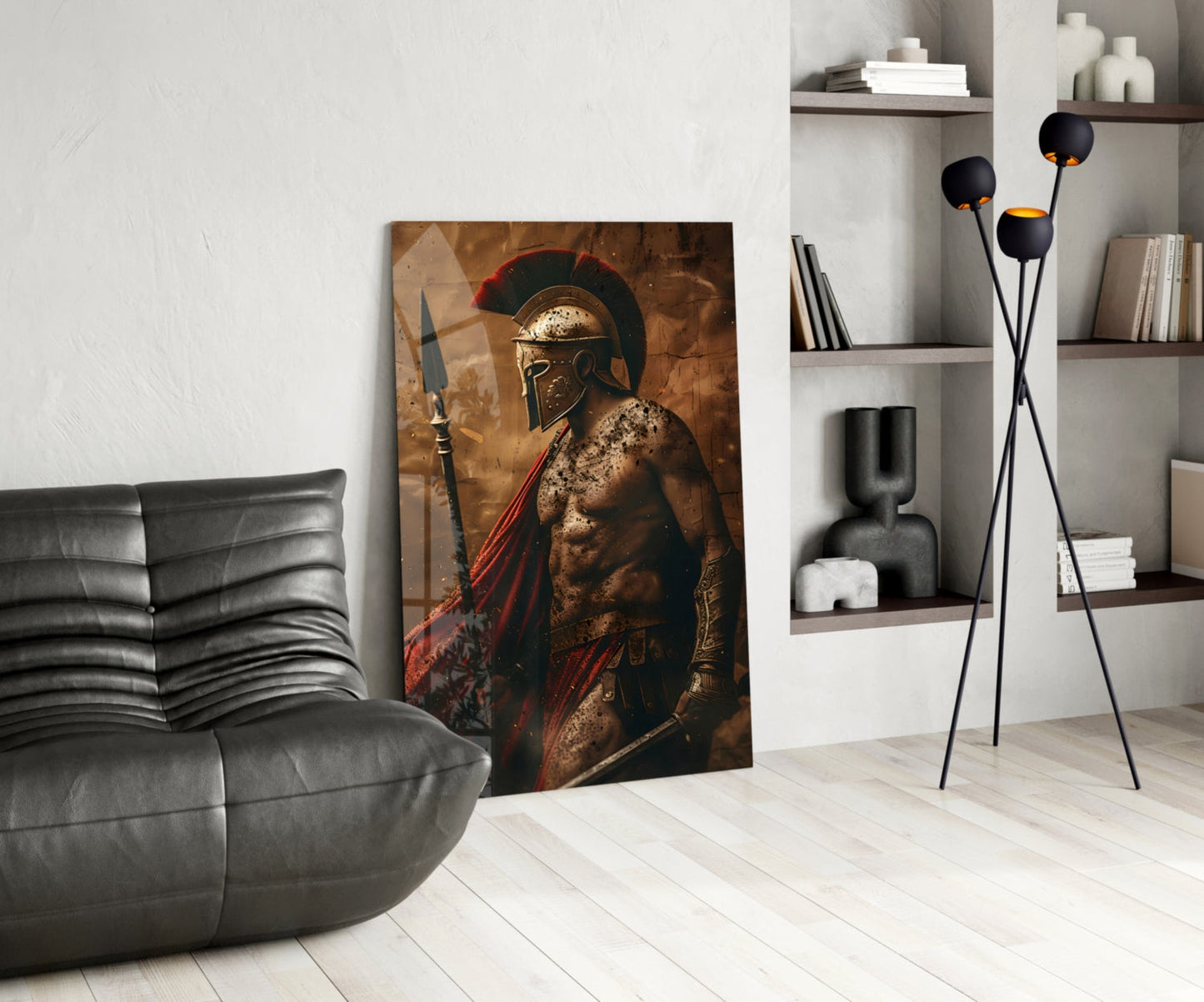 Shirtless Roman Gladiator Glass Wall Art