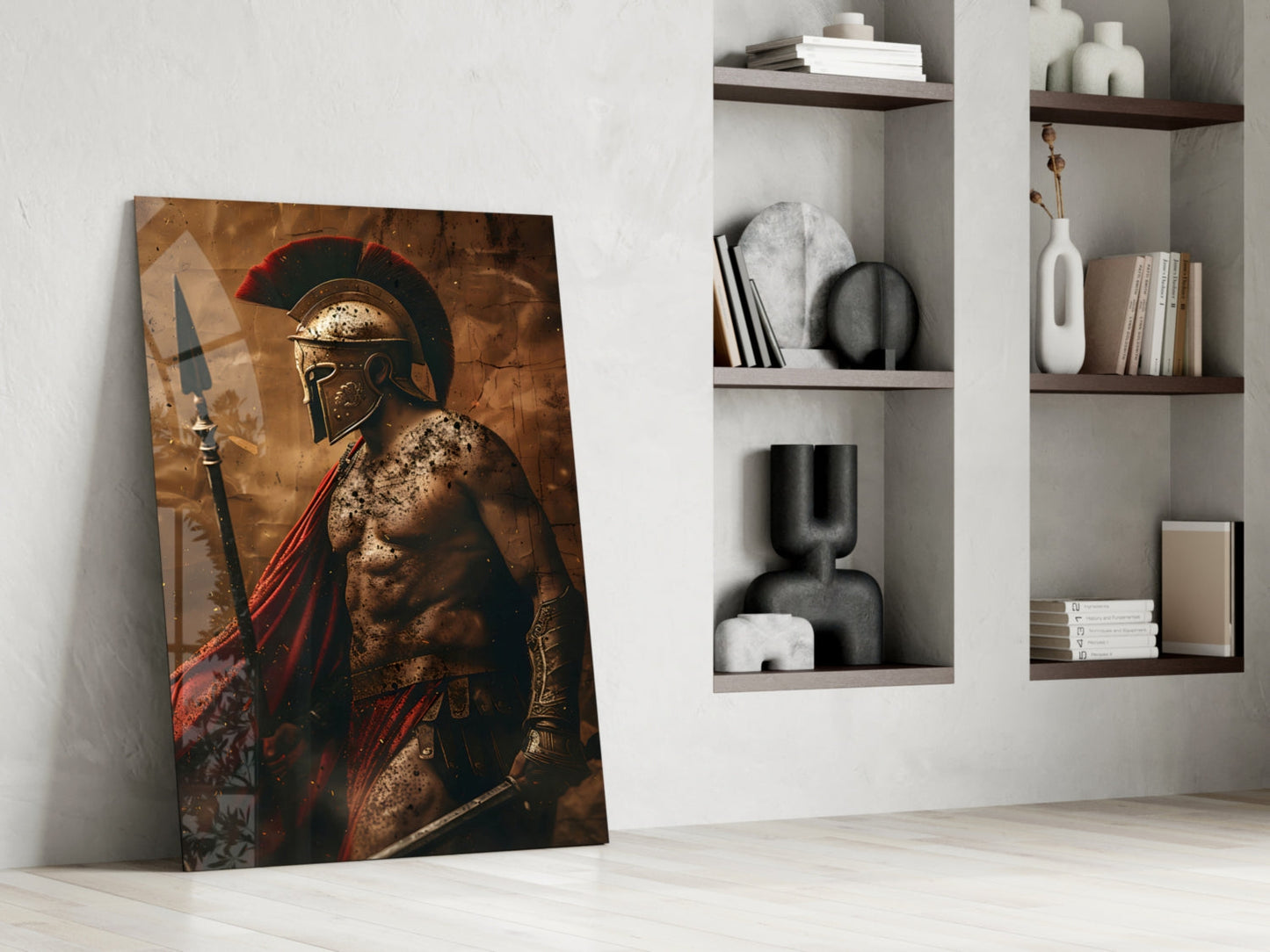 Shirtless Roman Gladiator Glass Wall Art