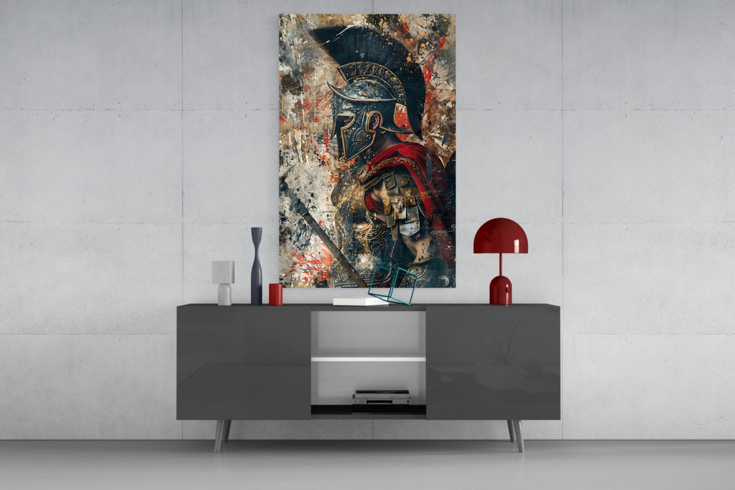 Roman Gladiator Glass Wall Art