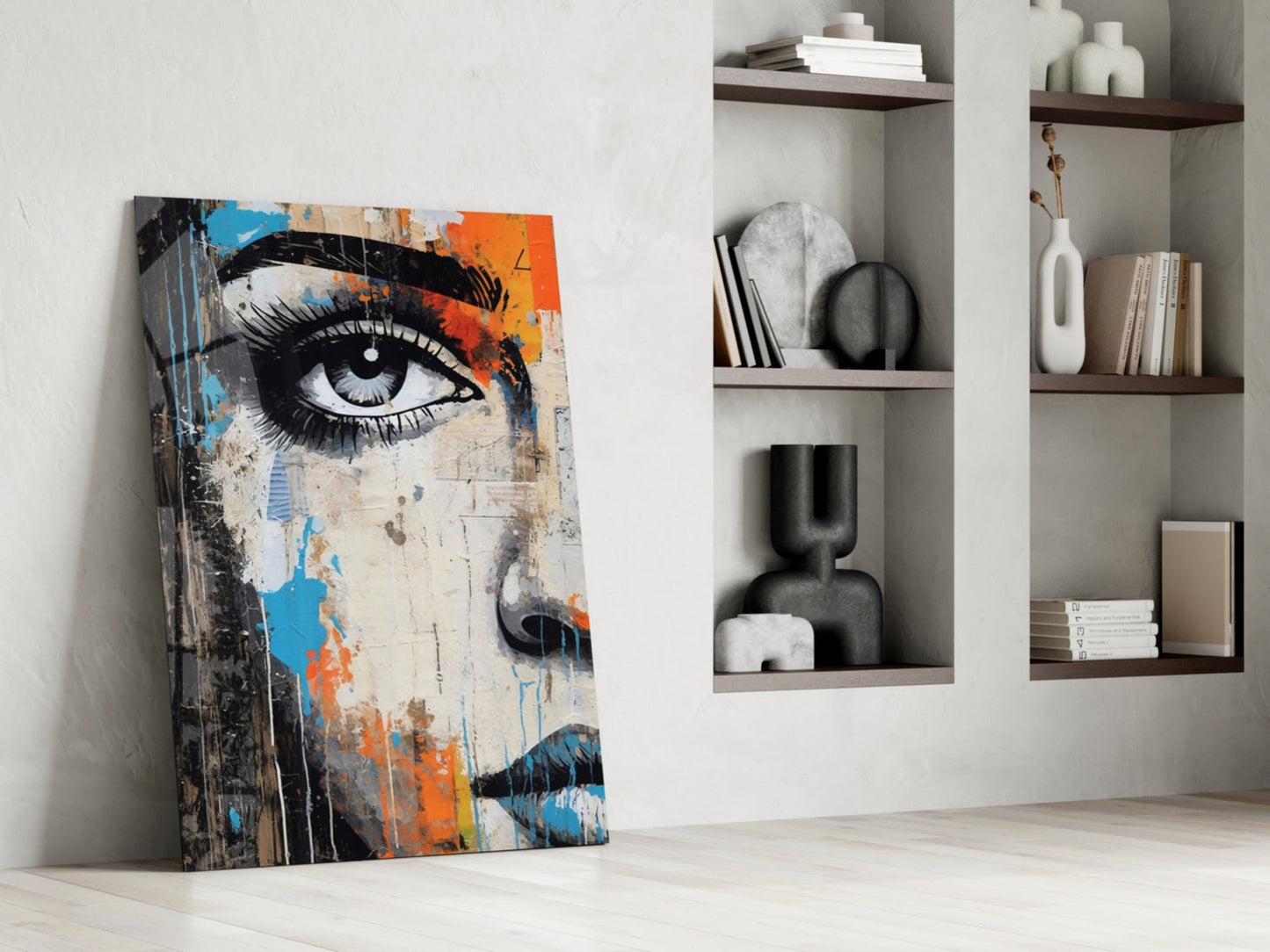 Cobalt Magenta Half Portrait Glass Wall Art