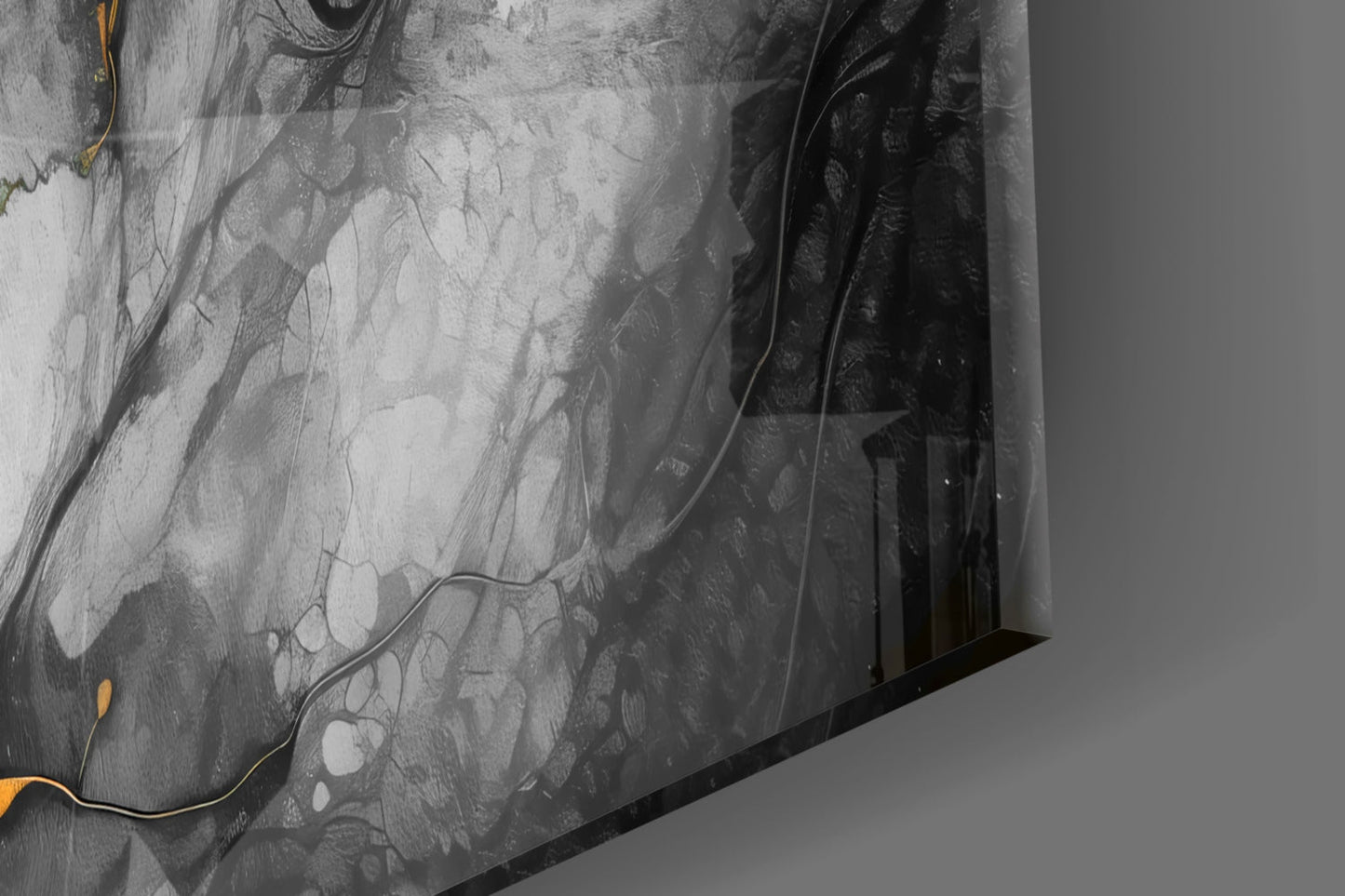 Tangerine Gold Marble Glass Wall Art