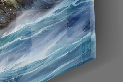 Rainbow Lighthouse Glass Wall Art
