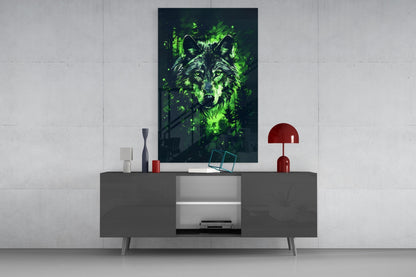 Mystic Wolf Glass Wall Art