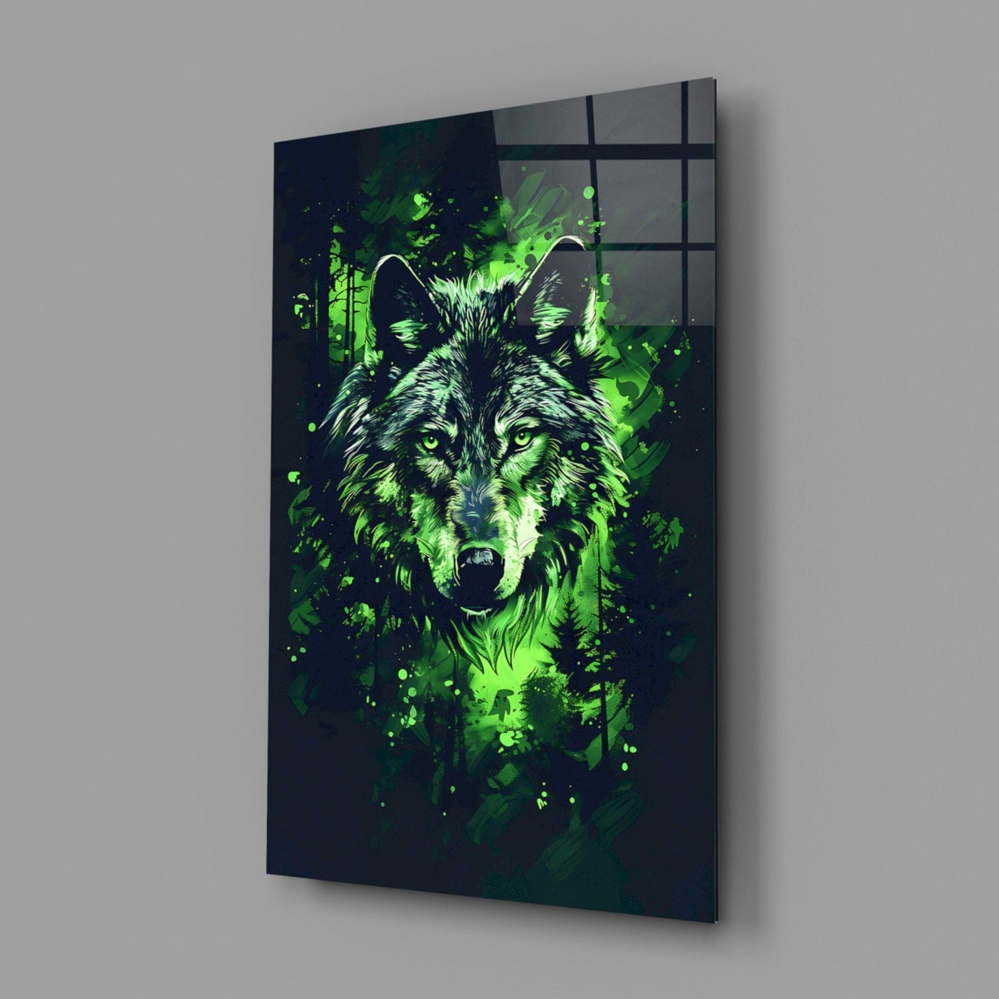 Mystic Wolf Glass Wall Art