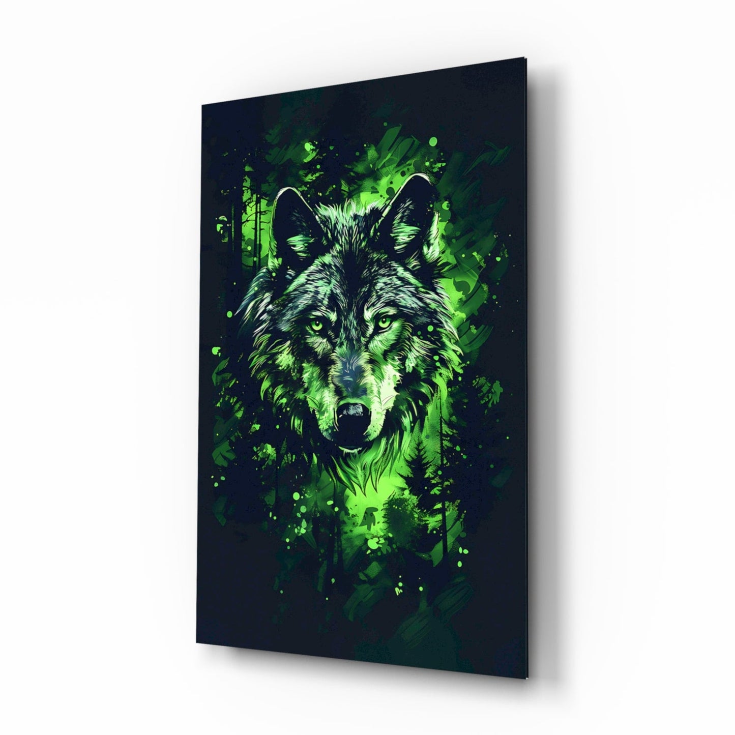 Mystic Wolf Glass Wall Art