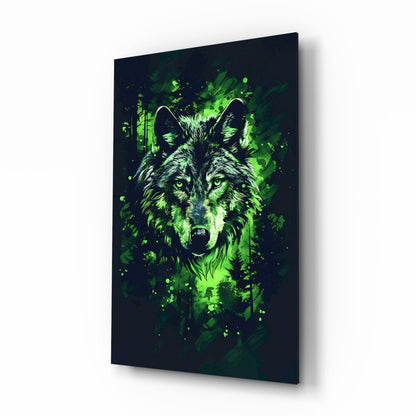 Mystic Wolf Glass Wall Art