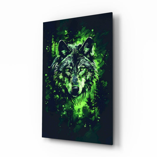 Mystic Wolf Glass Wall Art