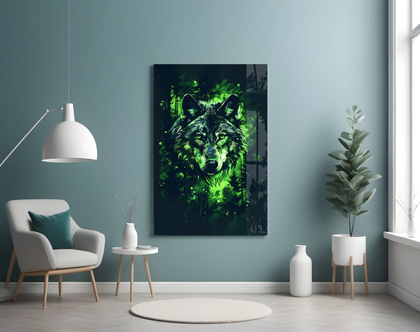 Mystic Wolf Glass Wall Art