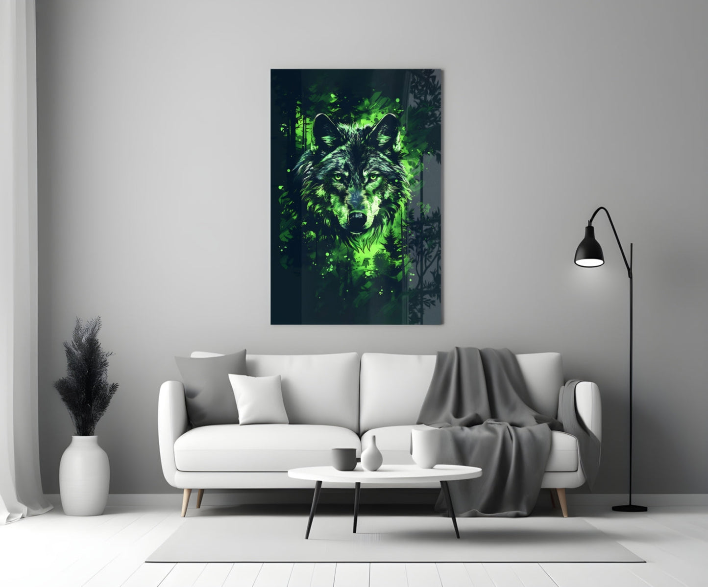 Mystic Wolf Glass Wall Art