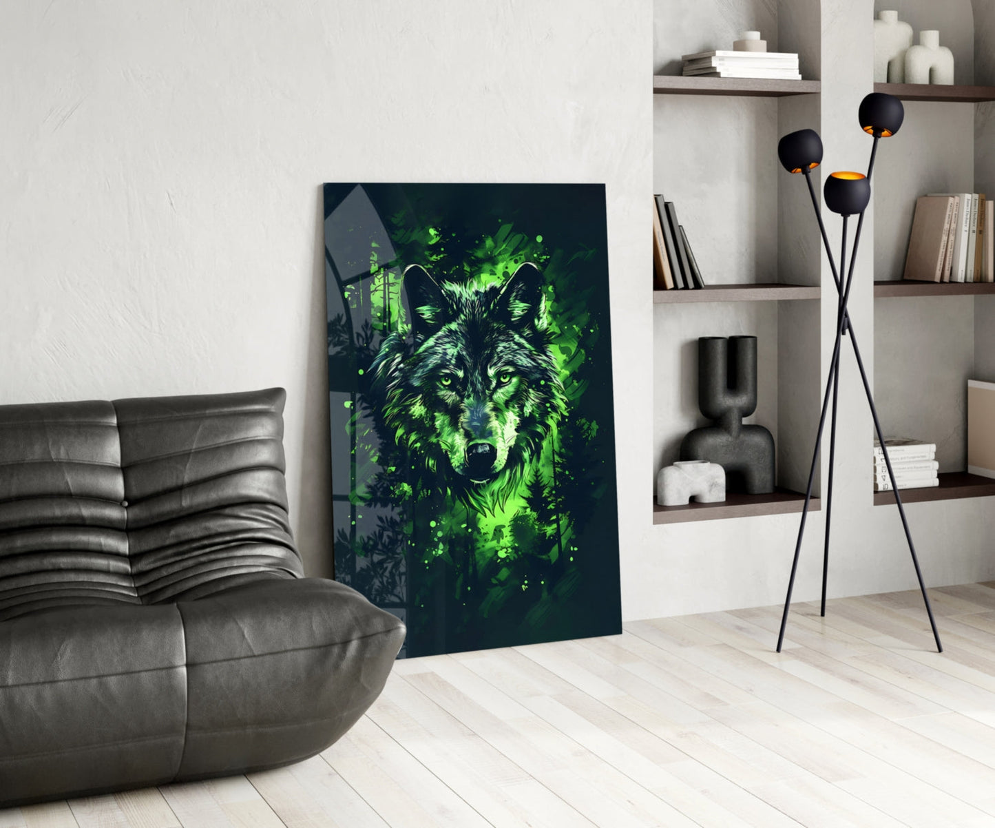 Mystic Wolf Glass Wall Art