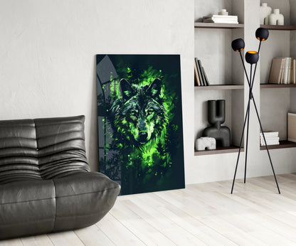 Mystic Wolf Glass Wall Art