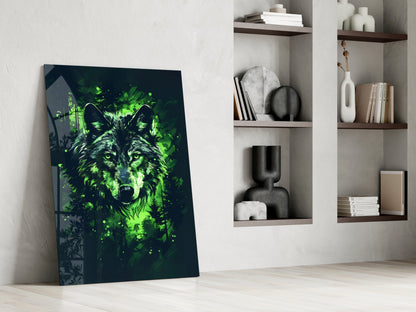 Mystic Wolf Glass Wall Art