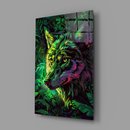 Jungle Wolf Glass Wall Art