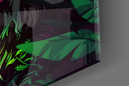 Jungle Wolf Glass Wall Art