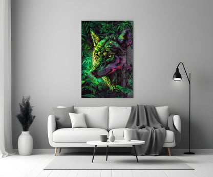 Jungle Wolf Glass Wall Art