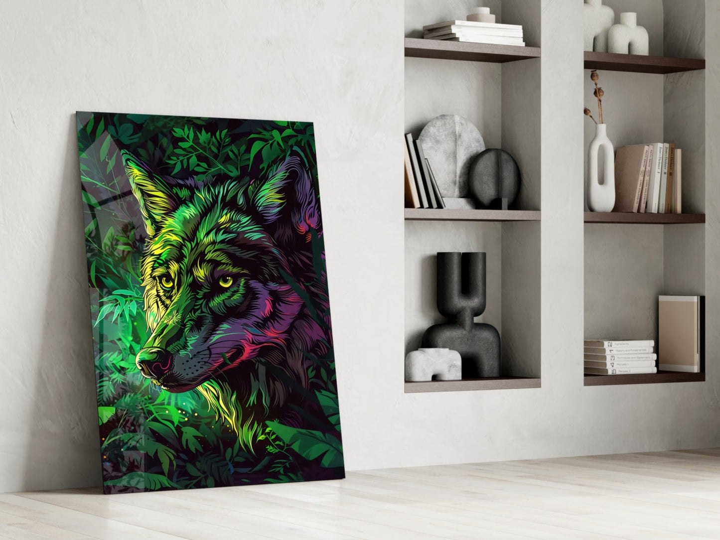 Jungle Wolf Glass Wall Art
