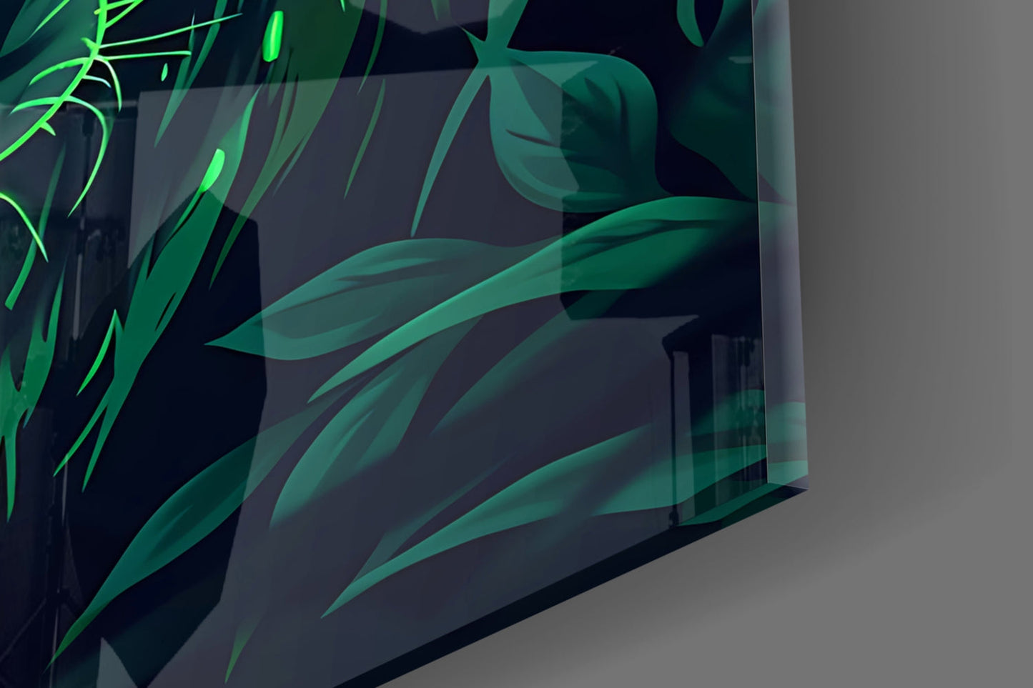 Emerald Wolf Glass Wall Art