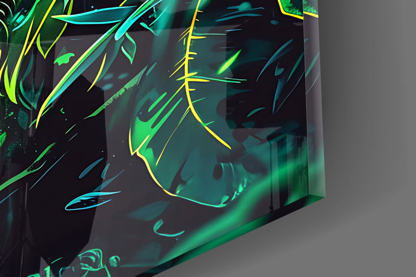 Charcoal Jungle Wolf Glass Wall Art