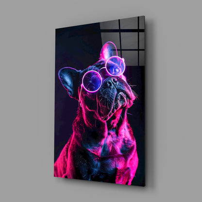 French Bulldog Sunglasses Glass Wall Art