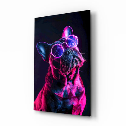 French Bulldog Sunglasses Glass Wall Art