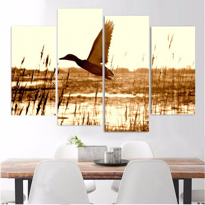 Duck Hunting 4-Piece Canvas Wall Art