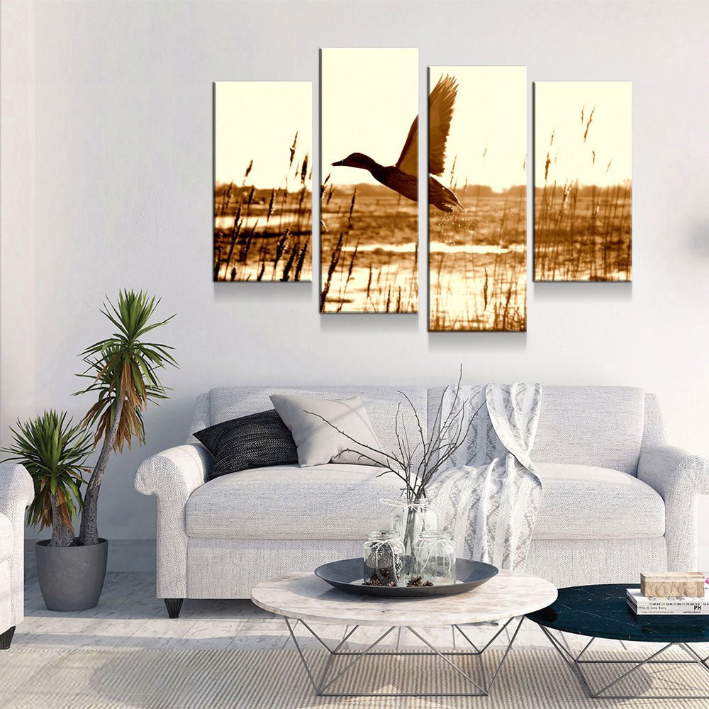 Duck Hunting 4-Piece Canvas Wall Art