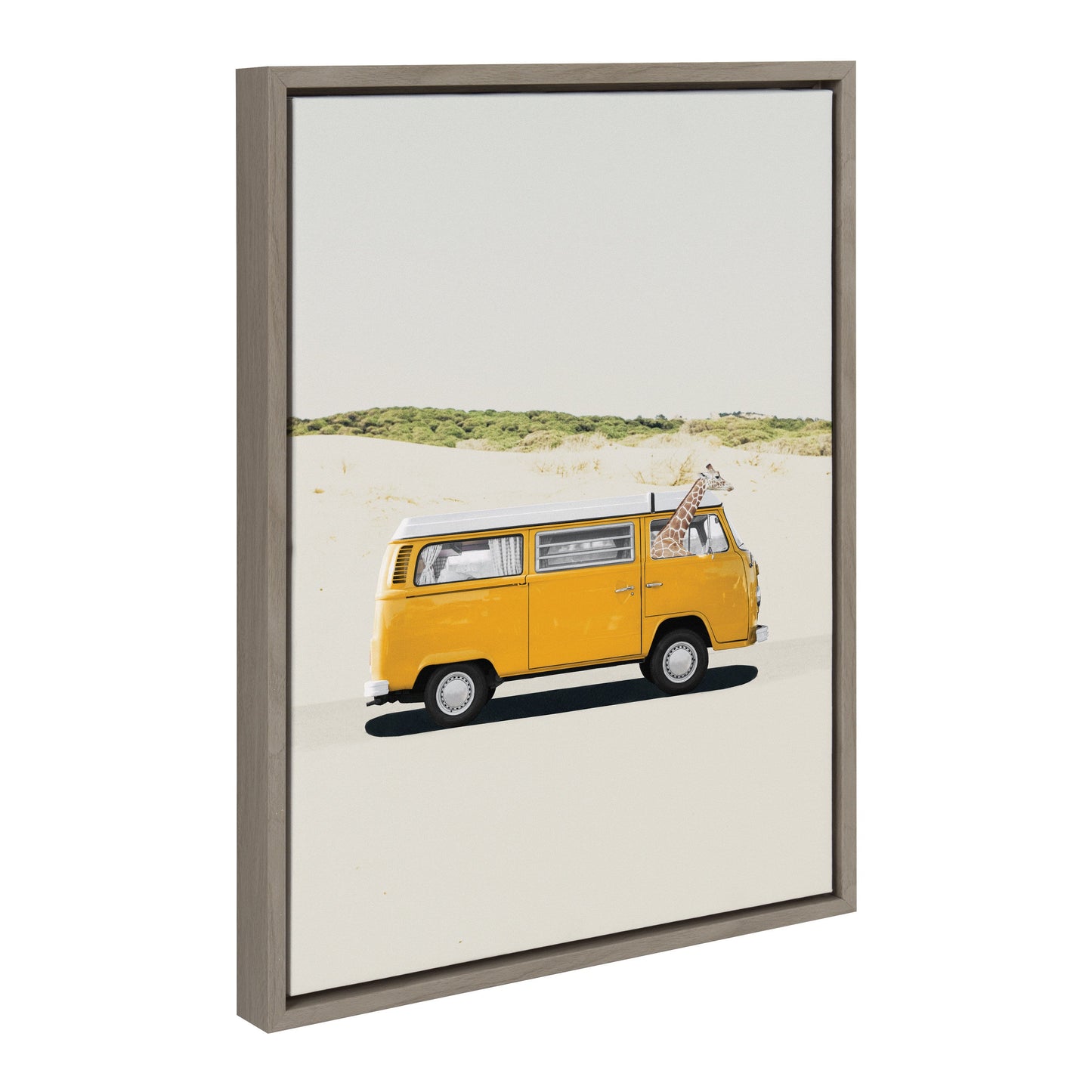 Framed canvas portrait of a friendly giraffe for safari nursery and kids room wall decor