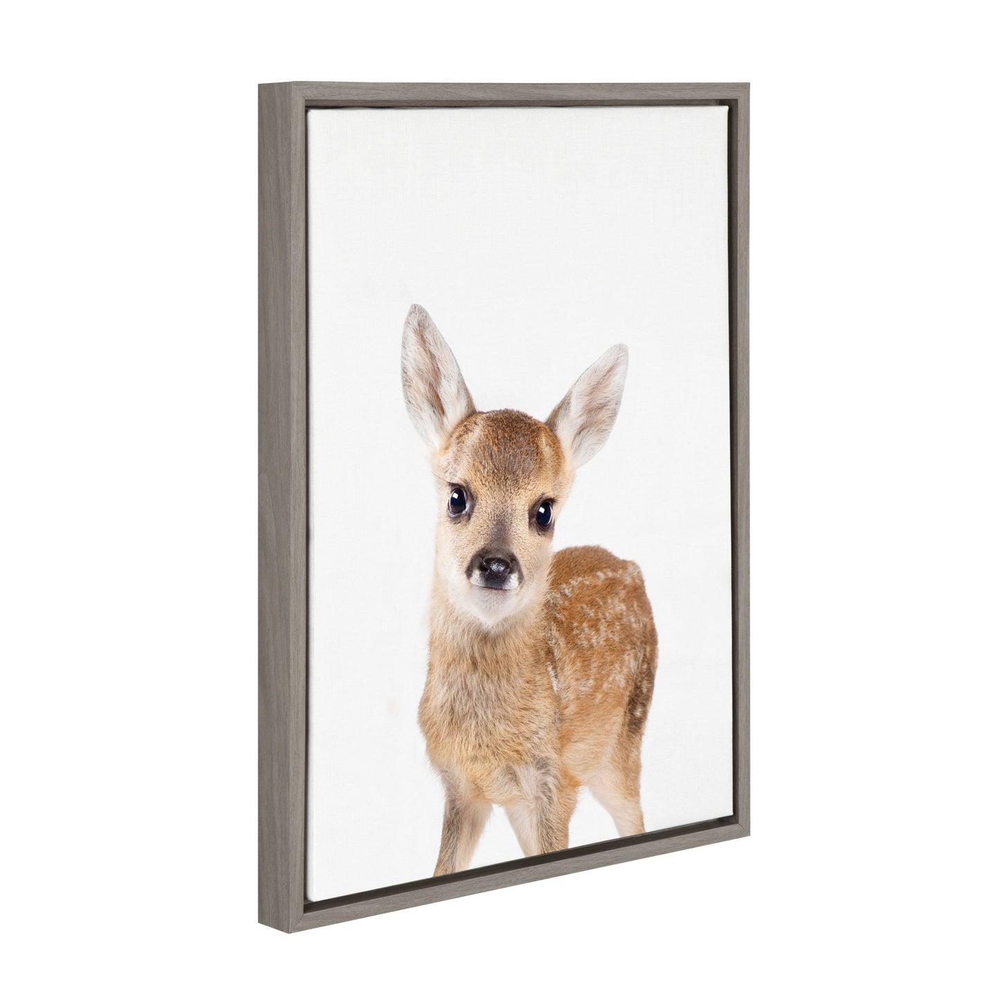Deer Portrait Framed Canvas Wall Art, Woodland Nursery Decor