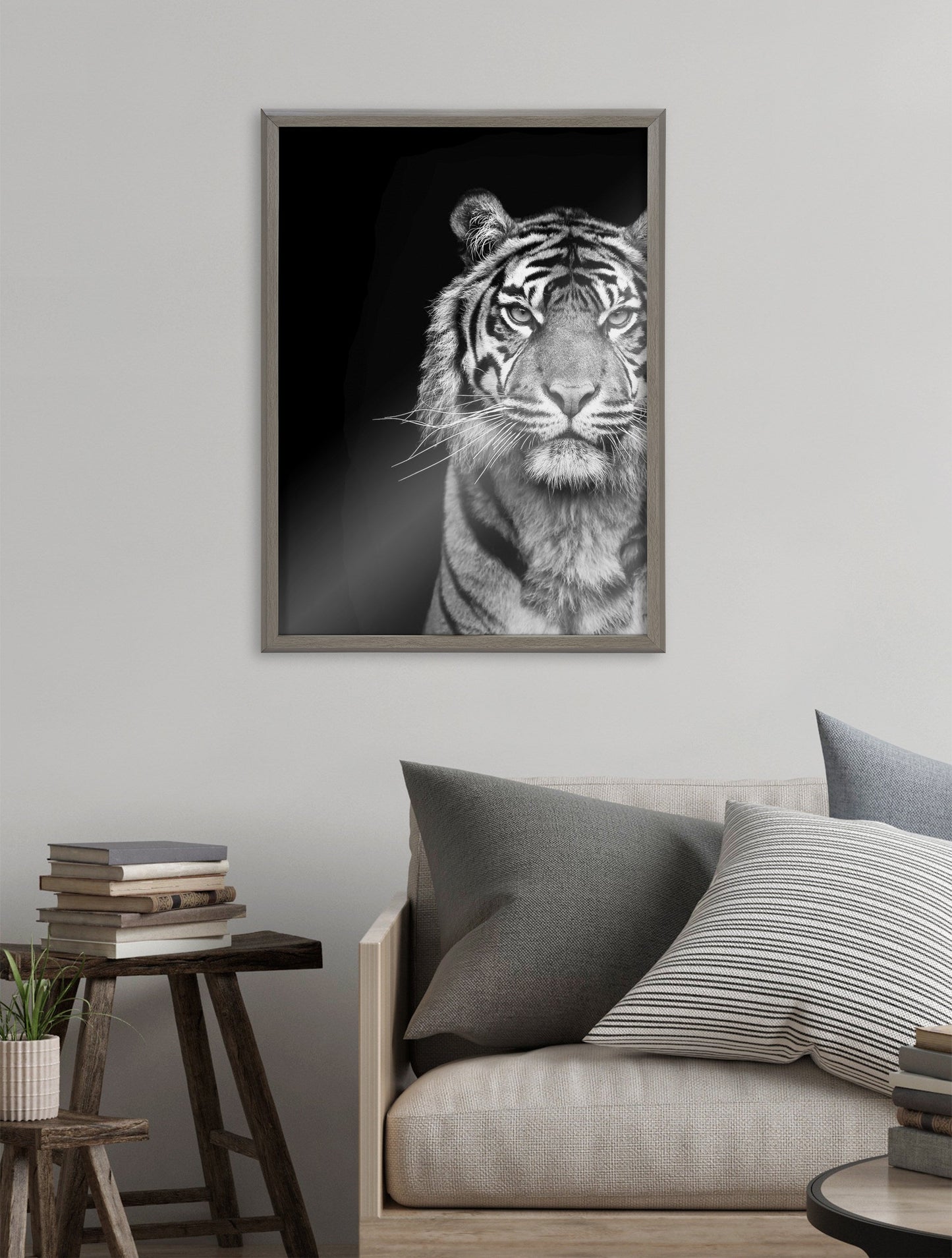 Minimalist Tiger Glass Wall Art