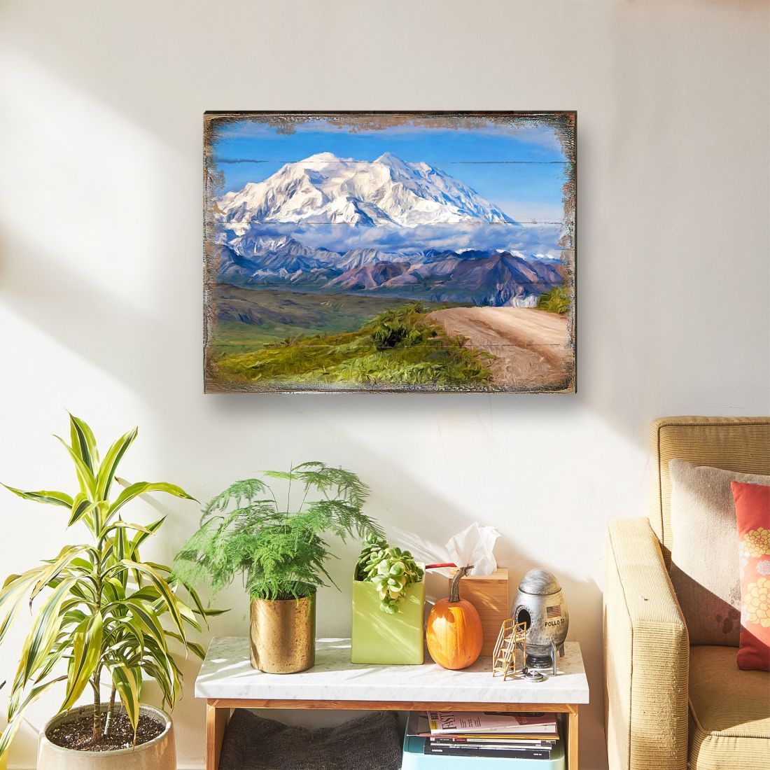 Mountain View Wooden Wall Art - Layered Birch Landscape